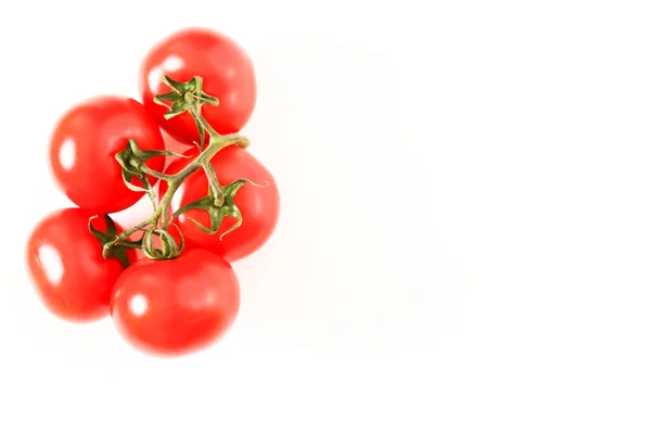 Bovenaanzicht van verse tomaten, geïsoleerd op witte achtergrond — Stockfoto