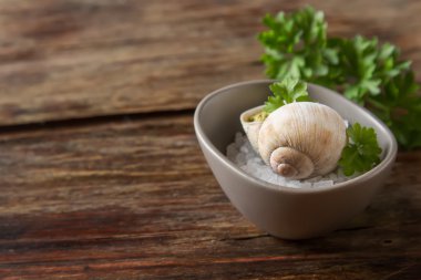 Büyük Escargots de Bourgogne - salyangoz ile sarımsak tereyağı, pişmiş