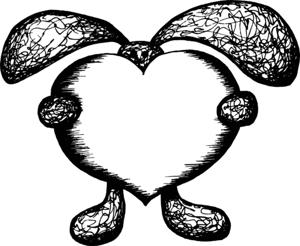 Pasen konijn Aftelkalender voor Valentijnsdag — Stockvector