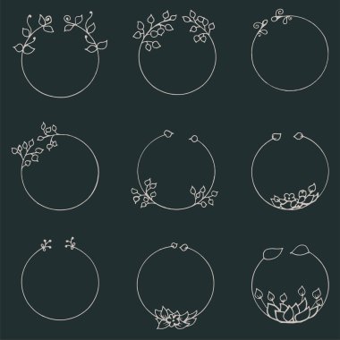 Set of Valentine's day and wedding wreaths and other design elements. EPS 10. clipart