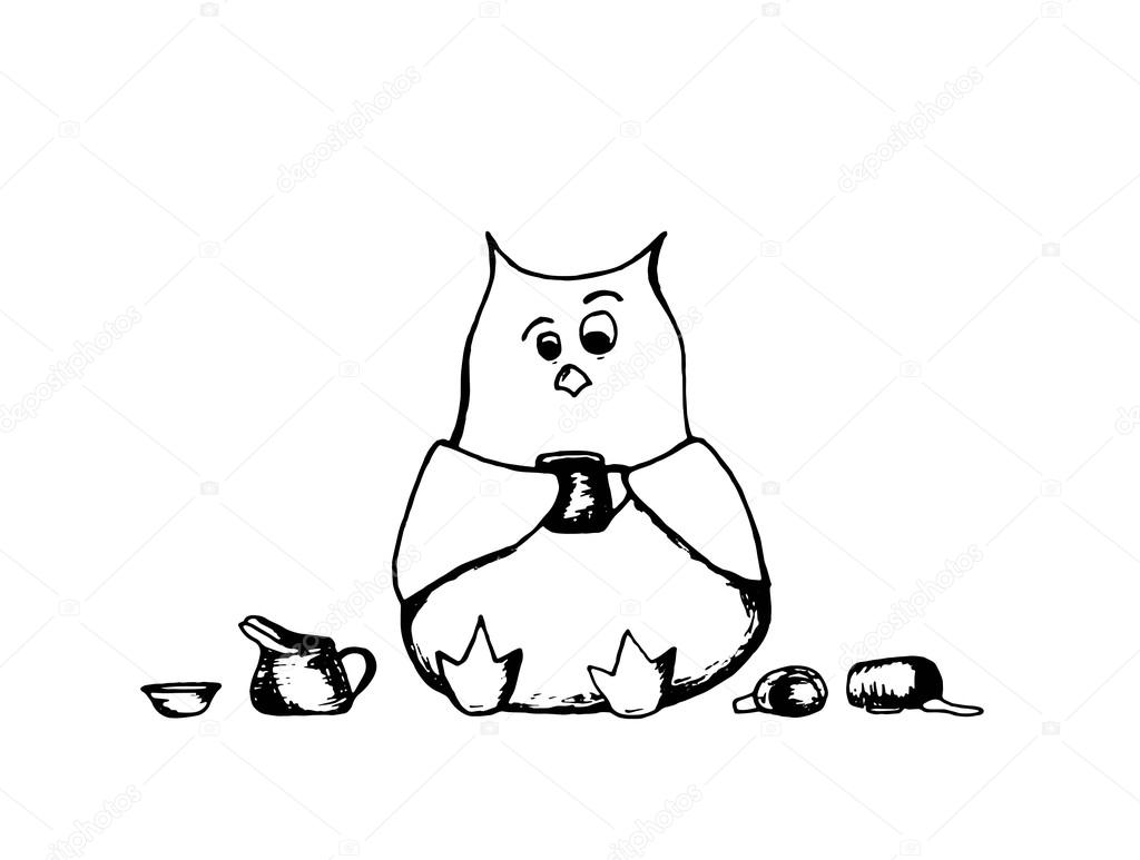 Cup of hot black coffee will awaken any animal in the forest
