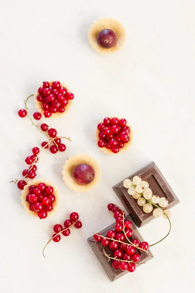 赤と白のマーブル チョコレート スグリの実 — ストック写真