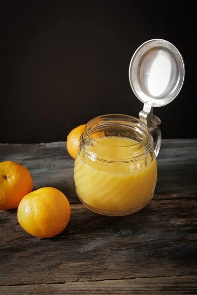 Orange juice with mint leaves — Stock Photo, Image