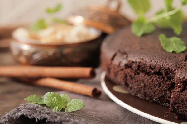 Brownie with mint delicious dessert for the whole family Stock Photo