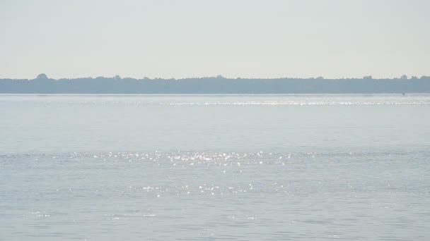 在河流或湖泊在阳光下闪闪发光的水面 — 图库视频影像