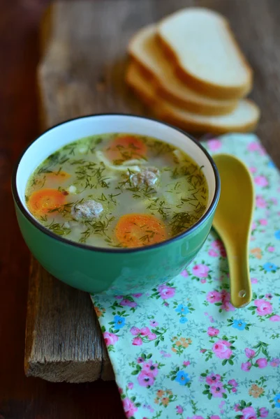 Soup with meatballs — Stock Photo, Image