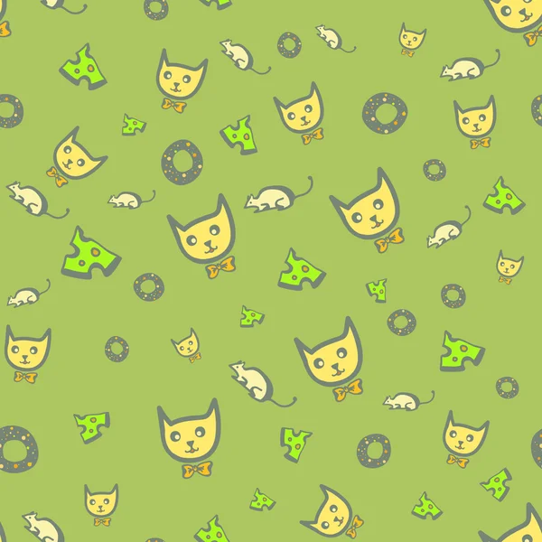 Kedi, fare, peynir ve simit ile Seamless Modeli