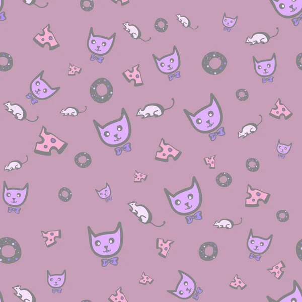 Kedi, fare, peynir ve simit ile Seamless Modeli