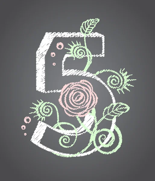 Tasarımınız için çiçek rakamı beş