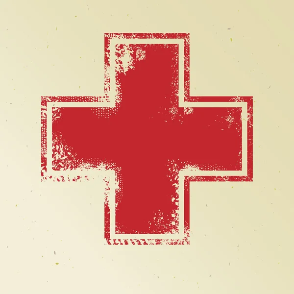 Segno croce medica rossa — Vettoriale Stock
