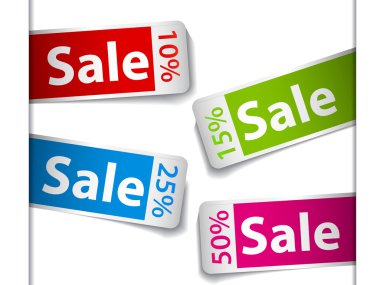 Satılık renkli etiketleri