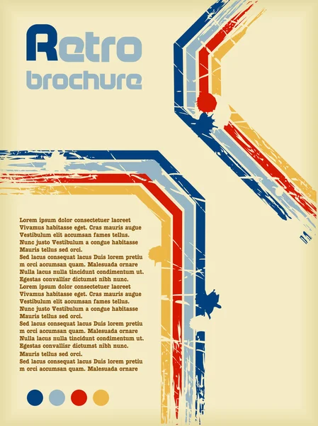 Retro-Broschüre mit geschwungenen Linien — Stockvektor