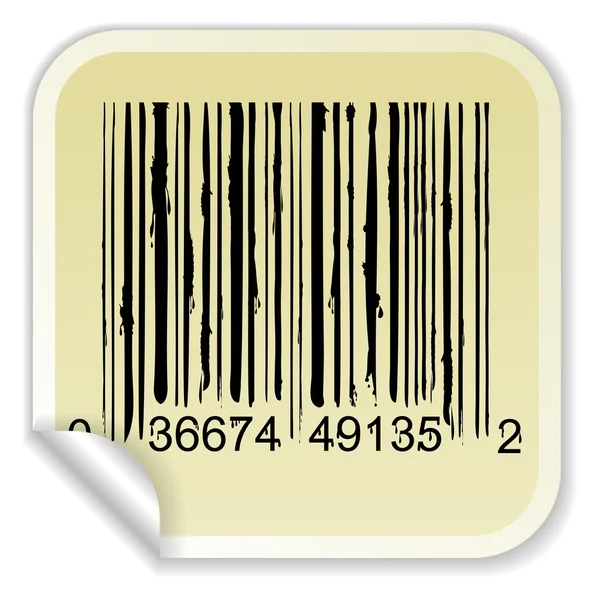 Código de barras en hoja blanca — Vector de stock