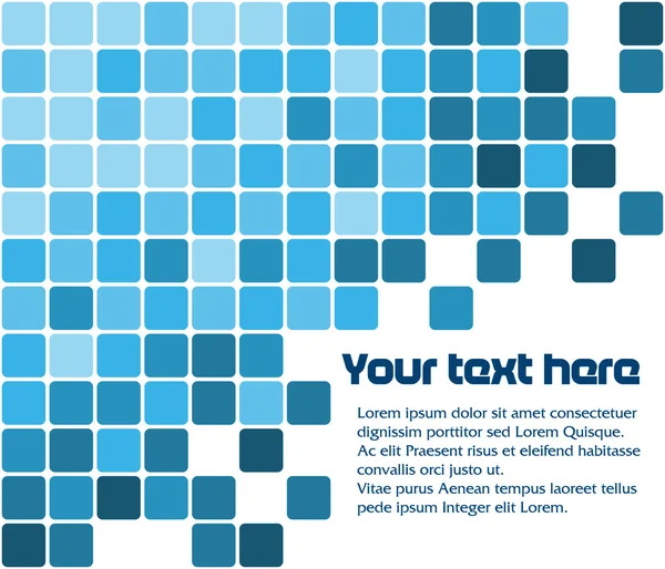 Modèle de texte avec carrés bleus — Image vectorielle