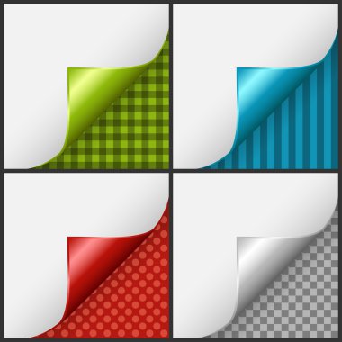 köşesi kıvrılmış renk kümesi