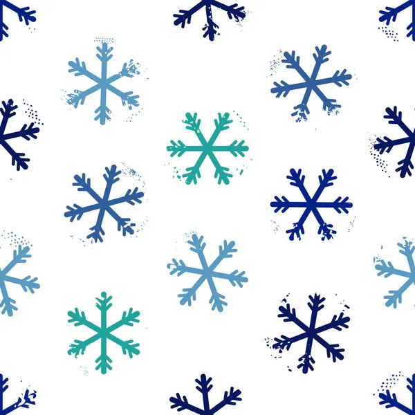 Seamless pattern made from grunge snowflakes — Stock Vector