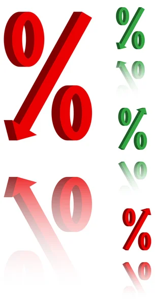Símbolos 3D de porcentajes — Archivo Imágenes Vectoriales