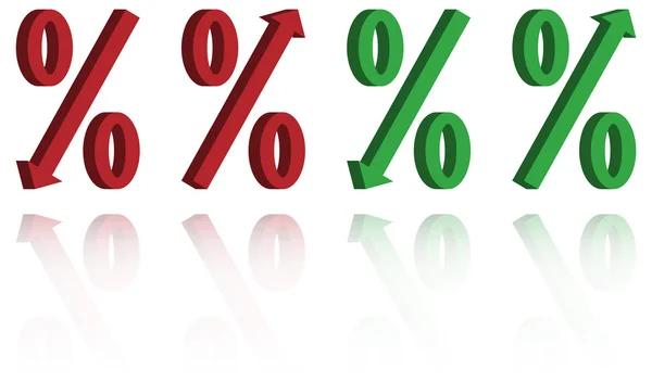 Símbolos 3D de percentagens — Vetor de Stock