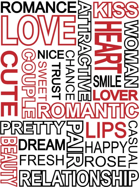 Words which relate with word love — Stock Vector