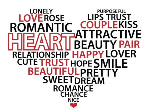 Hart gemaakt formulier woorden — Stockvector
