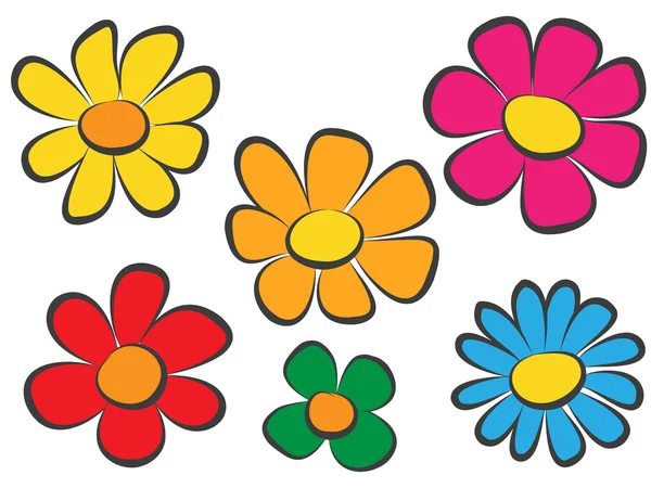 Set van kleurrijke bloemen — Stockvector