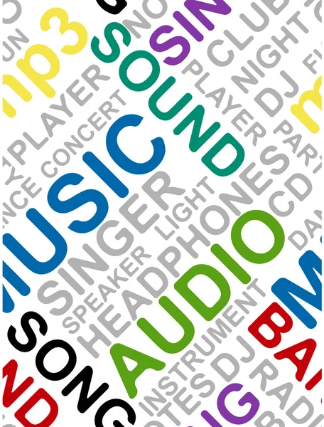 Music words pattern — Stock Vector