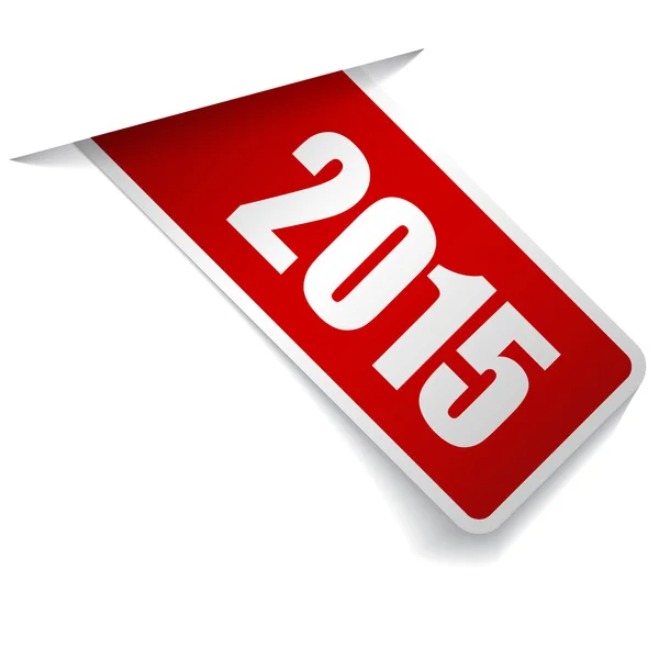 Rok 2015 na červené etiketě — Stockový vektor