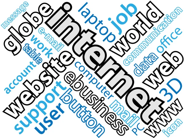 Words which relate with words internet, computer — Stock Vector