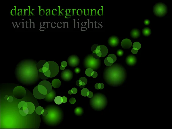グリーン ライトと暗い背景 — ストックベクタ