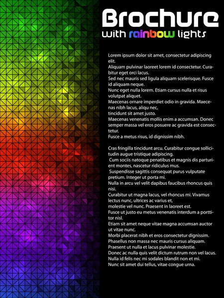 Brochure sombre avec lumières arc-en-ciel — Image vectorielle