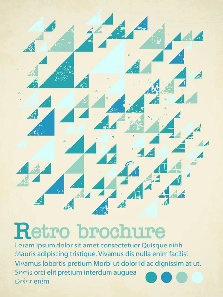 Brochure avec de nombreux triangles bleus — Image vectorielle