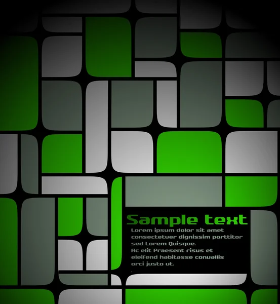 Modelo de texto feito de quadrados cinza e verde — Vetor de Stock