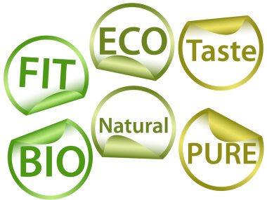 Altı yapışkan beyaz etiket kümesi