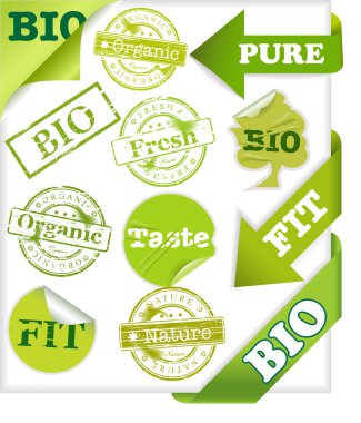 Set of stickers with words clipart