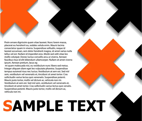 Text pattern with crosses — Stock Vector