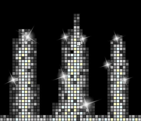 Trois gratte-ciel brillants — Image vectorielle