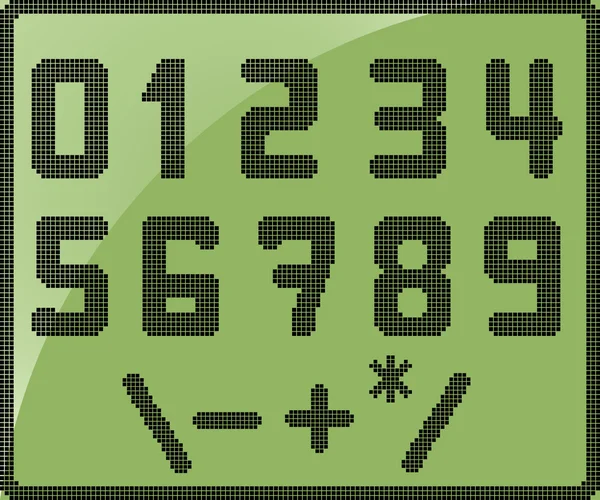 Set of numbers on old display — Stock Vector