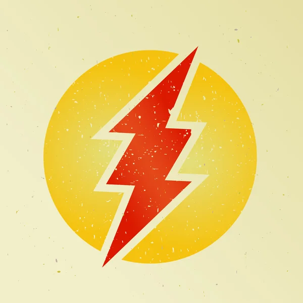 Red thunder on yellow — Stock Vector