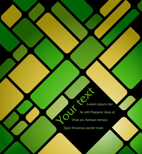 緑と黄色の正方形の背景 — ストックベクタ