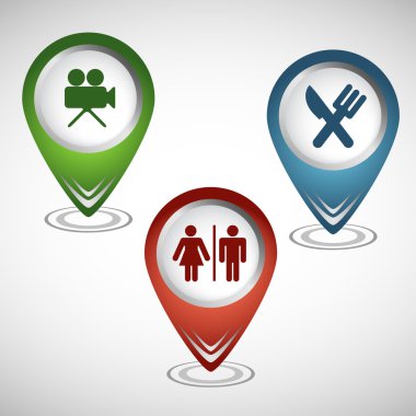 Üç harita işaretçi kümesi