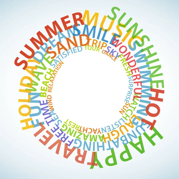 Λέξη διακοπές και το καλοκαίρι — Διανυσματικό Αρχείο