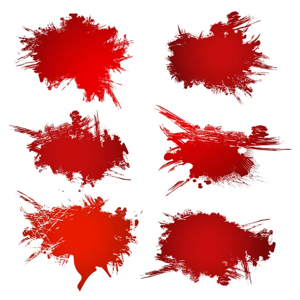 Manchas de tinta vermelha —  Vetores de Stock