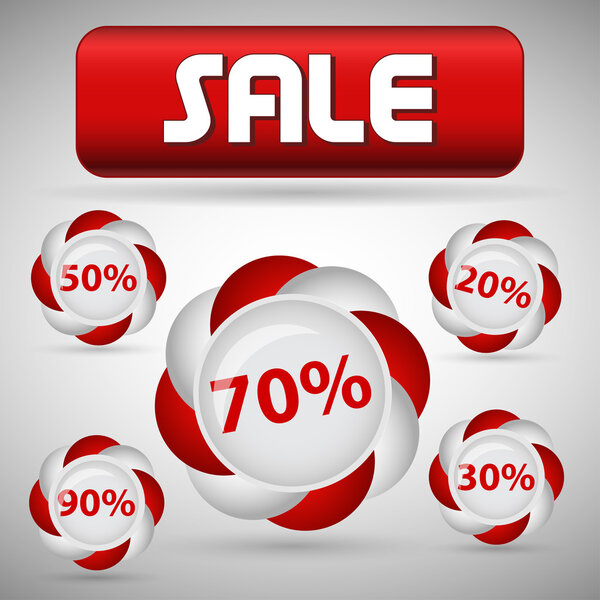 Red label with word sale