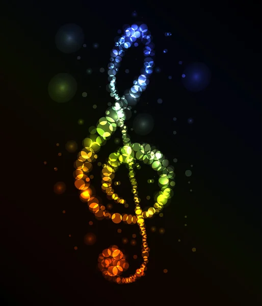 Violin clef made from rainbow circles — Stock Vector