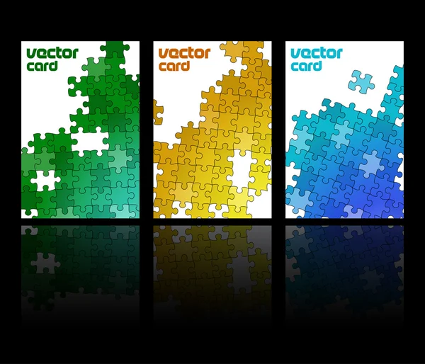 Tres cartas con mosaico — Vector de stock