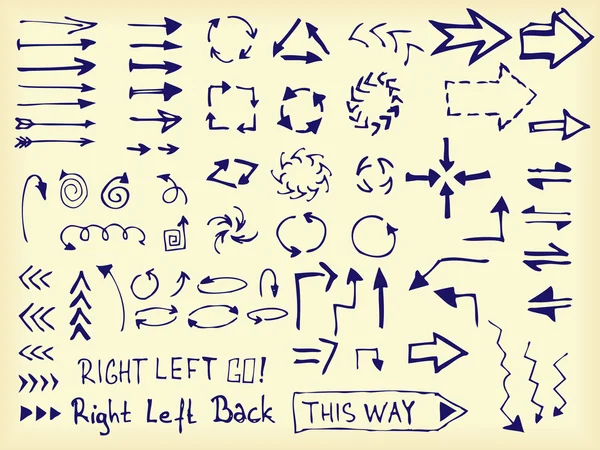 El çizilmiş oklar kümesi