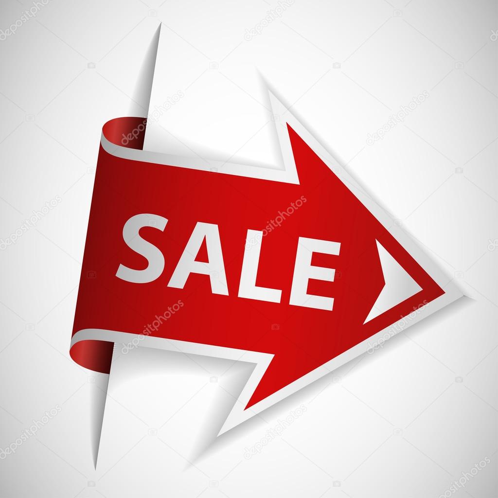 Red arrow with text sale