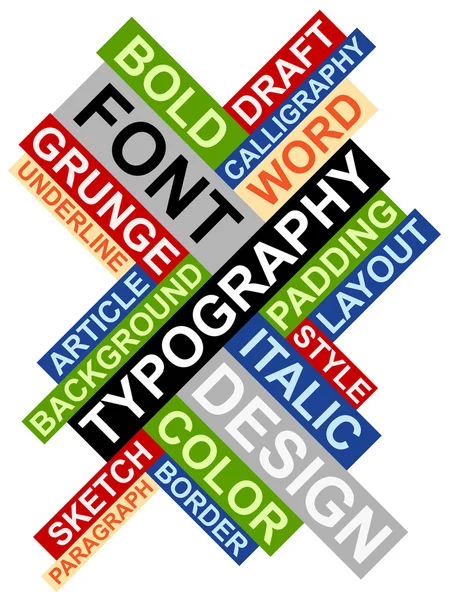 Cuvinte care se referă la design — Vector de stoc
