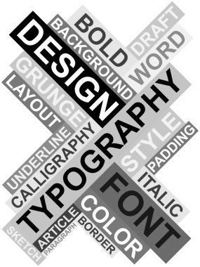 Abstract retro poster made from words