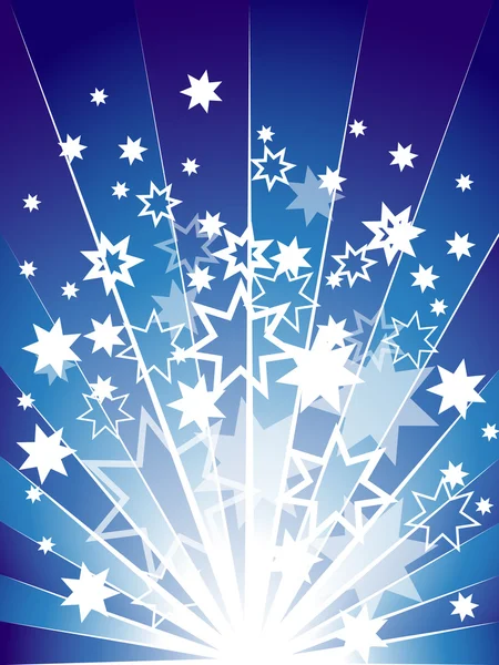 Hintergrund in blauen Farben und Sternen — Stockvektor